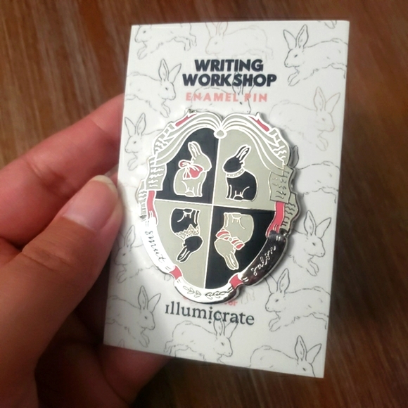 Bunny, Smut salon Crest, Writing Workshop, enamel pin, Illumicrate - Picture 3 of 3